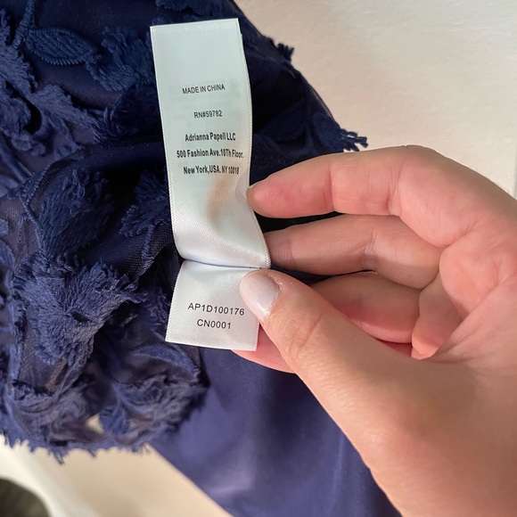 Adrianna Papell Dress, formal blue floral appliqué short dress, NWOT, size 2 - Picture 9 of 16